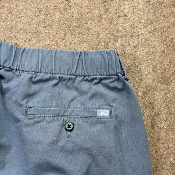Tommy Cargo Shorts Men L Blue Elastic Patio Drawstring Relax Twill 8" - Picture 11 of 16
